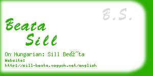 beata sill business card